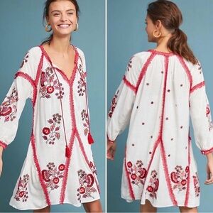 ANTHRPOLOGIE Ranna Gil Boho Floral Embroidered Dress NWT